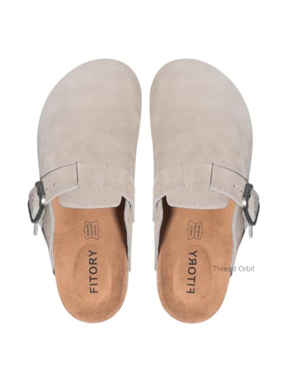 Men's Suede Mules & Clogs with Arch Support Cork Footbed Leather Adjustable - Picture 5 of 6